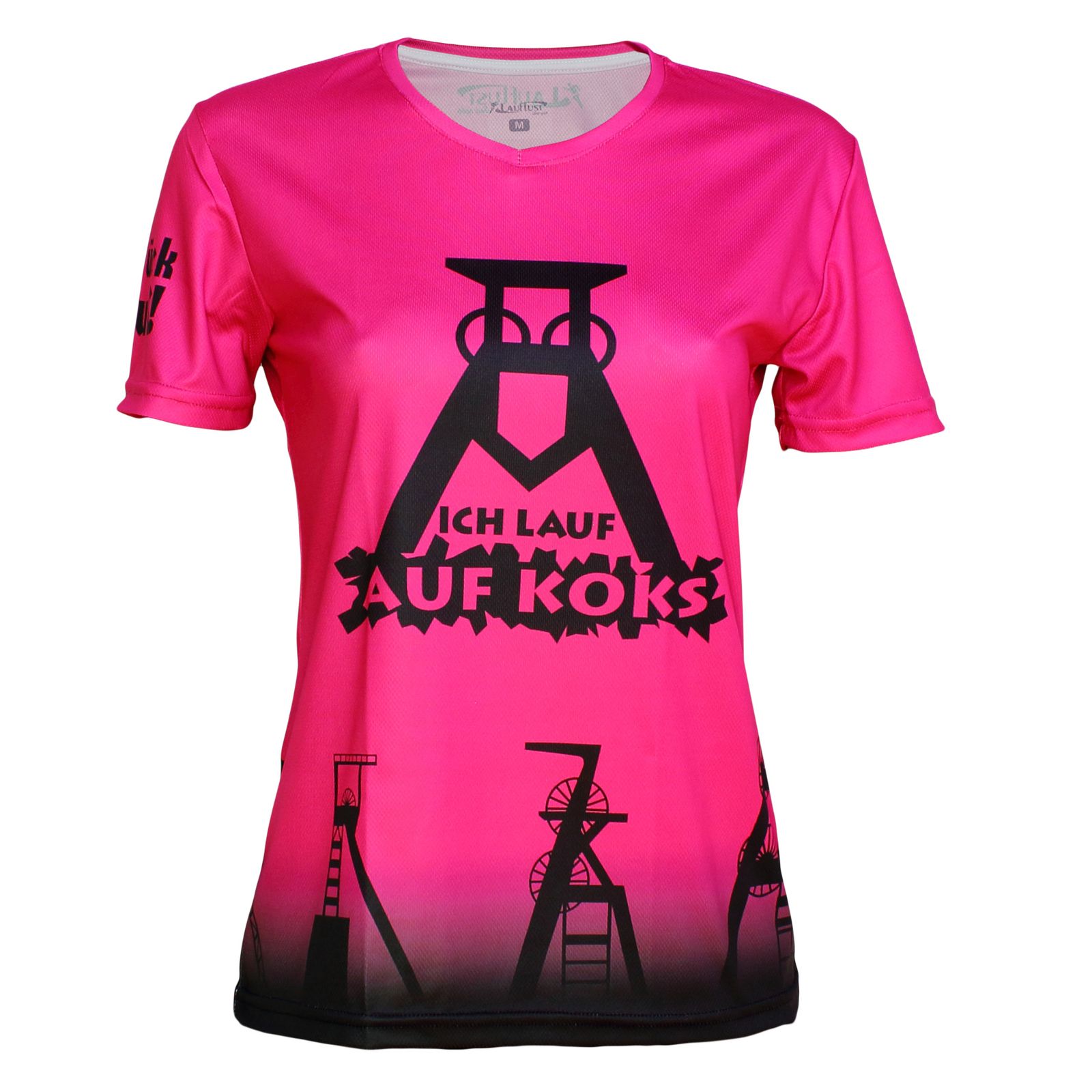 Ich lauf auf Koks Funktions T-shirt almapink für Frauens Ich lauf auf Koks Funktions T-shirt almapink für Frauens von Lauflust