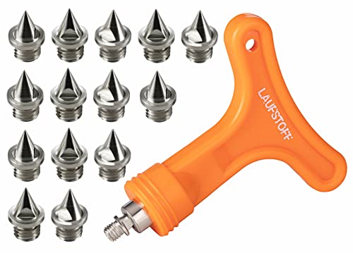 LAUFSTOFF Spikes für Leichtathletik Ersatzdornen Spike-Nägel (6 mm 14 Stk. + Schlüssel) von LAUFSTOFF