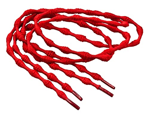 Laufstoff XLOC elastische Schnürsenkel Schnürsystem für Schuhe - Jeder Schuh Wird zum Slipper … (Einfach (1 Paar) Universalgröße (kürzbar), Rot) von Laufstoff