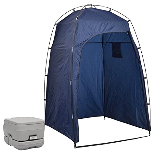 Outdoor-Freizeit, Camping & Wandern, tragbare Toiletten und Duschen, tragbare Campingtoilette mit Zelt, 10 + 10 l von Lauuoeriau