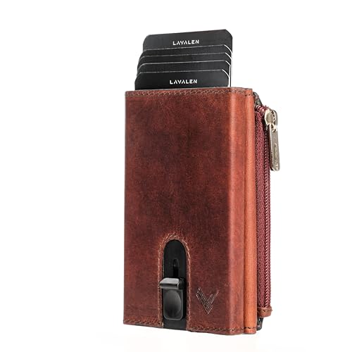 Lavalen Geldbörse Herren Klein - Slim Wallet mit Münzfach - Kartenetui Herren & Damen - Herren Geldbörse Popup - Kreditkartenetui RFID Schutz - Mini Geldbeutel Herren - Geschenke für Männer. von Lavalen