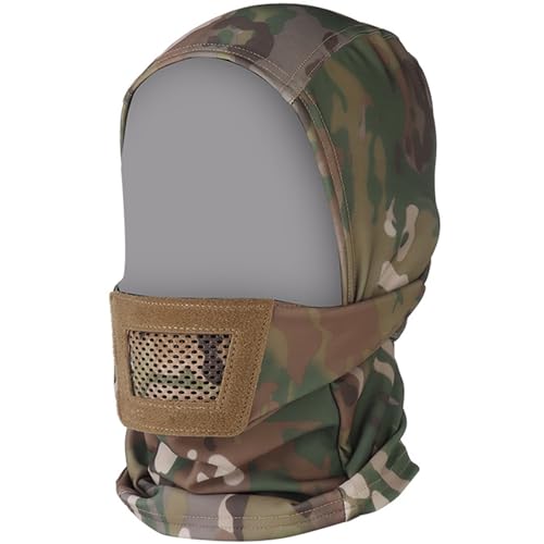 Balaclava Mesh Maske, Halsabdeckung Airsoft -Gesichtsschutz mit atmungsaktivem Mundschutz, Taktische Maske in Kombination mit Helm/Airsoft -Maske für Filmrequisiten und Taktische Spiele von Lawnrden