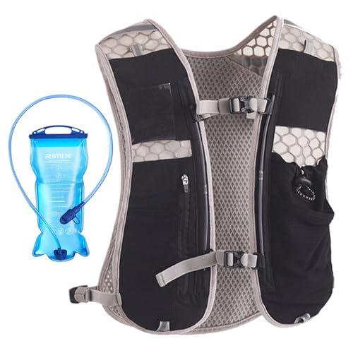 Laufen Weste, Running Rucksacks Leichtes funktionales Hydratationspaket mit 2L -Wasserblase ＆ Multi -Taschen zum Laufen, Radfahren, Klettern, Wandern von Lawnrden