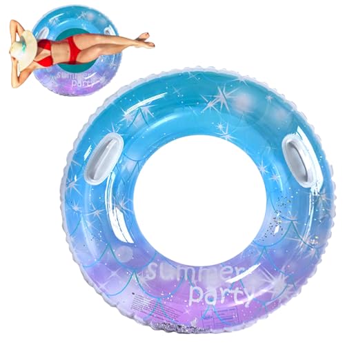 Lawnrden Schwimmring Erwachsener Sternenhimmel Pailletten schwimmende Ring mit Griff aufblasbar Schwimmrohr für Erwachsene Pool Schwimmer für Sommerstrand -Partyzubehör, Schwimmrohr für Erwachsene von Lawnrden