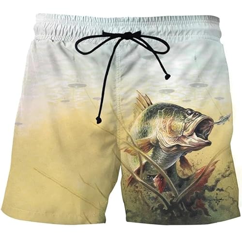 Lay U HOME 3D-Landschaft-Fisch-Sommer-Hosen-Sport-Strand-Hosen-Animation Drucken Komfortable Casual Schnell Trocknend Männer Board Shorts Fitness von Lay U HOME