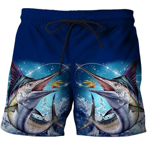 Lay U HOME 3D Print Männer Strand Style Shorts Sommer Angeln Männer s Universal-Tier-Fisch-Lose Shorts Herren Sport Hoher Taille Badeanzug von Lay U HOME