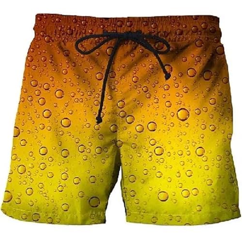 Lay U HOME Bier-Graphic Shorts Hosen Casual Männer 3D Gedruckt Strand Sommer Surf Schwimmen, Urlaub, Badeanzug, EIS von Lay U HOME