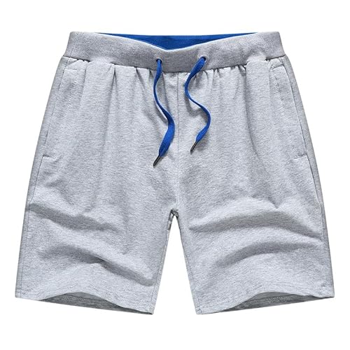 Lay U HOME Dünne Sporthose Herren Sommer fünf-Punkt-Hose Herren solid Color Shorts Herren lose Baumwolle Hose mit geradem Bein äußere tragen Hause Hosen von Lay U HOME