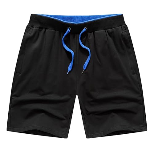 Lay U HOME Dünne Sporthose Herren Sommer fünf-Punkt-Hose Herren solid Color Shorts Herren lose Baumwolle Hose mit geradem Bein äußere tragen Hause Hosen von Lay U HOME