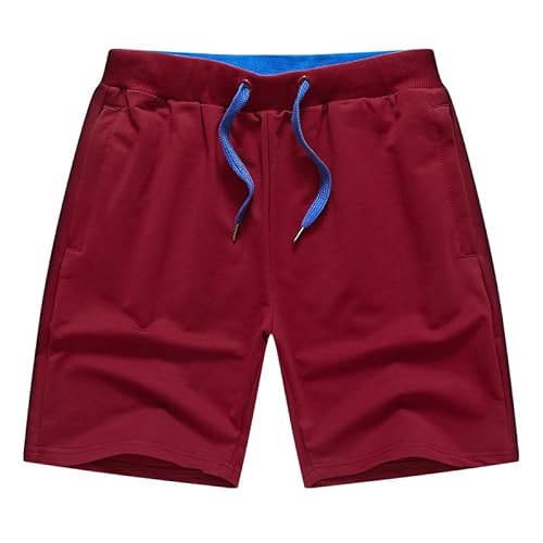 Lay U HOME Dünne Sporthose Herren Sommer fünf-Punkt-Hose Herren solid Color Shorts Herren lose Baumwolle Hose mit geradem Bein äußere tragen Hause Hosen von Lay U HOME