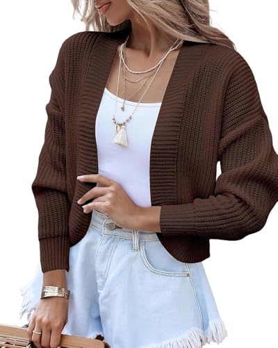 Lay U HOME Frauen Frühjahr Kurze Schal gestrickte Strickjacke Jacke Casual Hause Pullover von Lay U HOME