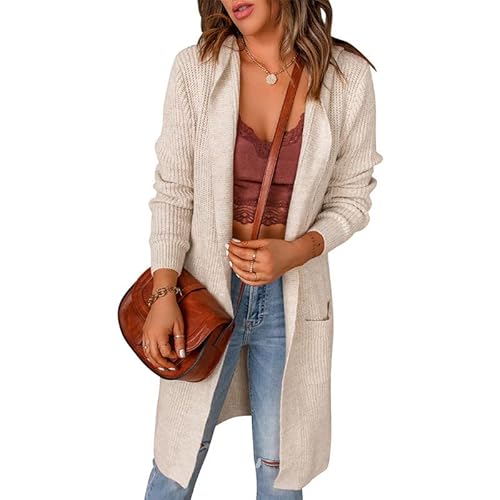 Lay U HOME Frauen s Herbst und Winter Frauen Runde Neck Knitted Cardigan Loose solid Color Casual Style Pullover Sweater von Lay U HOME