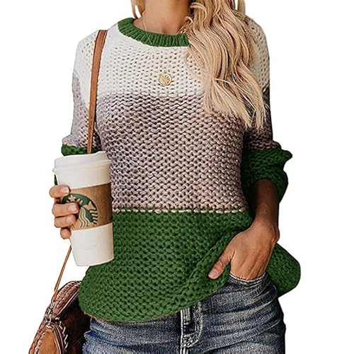 Lay U HOME Frauen s Herbst und Winter Mode dick-line Farbe passenden Pullover Pullover Casual Pullover Sweater Hause von Lay U HOME