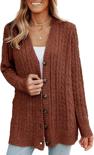 Lay U HOME Frauen s Herbst und Winter Zeile Mund mid-Länge gestrickte Strickjacke Lange-ärmeln Casual Pullover Sweater Hause von Lay U HOME