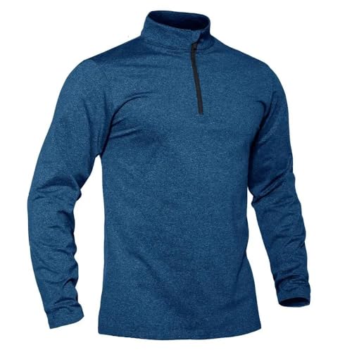 Lay U HOME Frühling/Herbst Thermische Sport-Pullover Herren 1/4-Reißverschluss Tops Atmungsaktiv Fitness Running T Shirt Pullover Männlichen Activewear von Lay U HOME