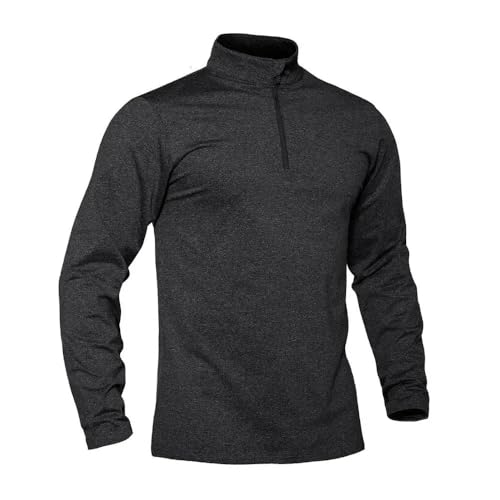 Lay U HOME Frühling/Herbst Thermische Sport-Pullover Herren 1/4-Reißverschluss Tops Atmungsaktiv Fitness Running T Shirt Pullover Männlichen Activewear von Lay U HOME