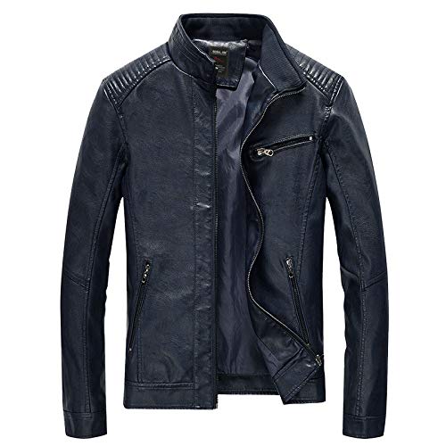 Lay U HOME Frühling und Herbst Casual Männer Leder Stitching Motorrad Retro Mode Leder Jacke Männer Jacke von Lay U HOME