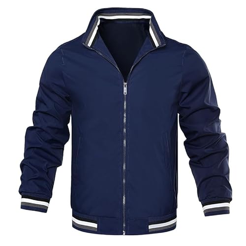 Lay U HOME Frühling und Herbst Herren Jacke Stand-up Kragen Mode Jacke Casual Sonnencreme Zipper Jacke von Lay U HOME