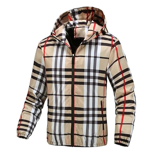 Lay U HOME Frühling und Herbst Plaid Jacke Männer im freien mit Kapuze dünne Jacke Mode für Männer Strickjacke Pullover Hoodie Lay U HOME Frühling und Herbst Plaid Jacke Männer im freien mit Kapuze dünne Jacke Mode für Männer Strickjacke Pullover Hoodie von Lay U HOME