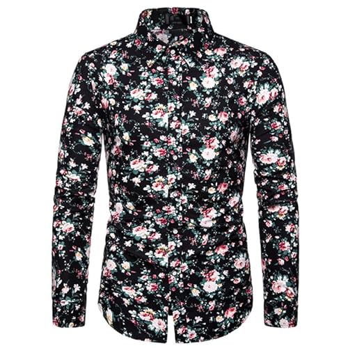 Lay U HOME Frühling und Herbst Plus Size Men ' s Patterned Shirt dünne Mode gedruckt Slim Long-Sleeved Shirt von Lay U HOME