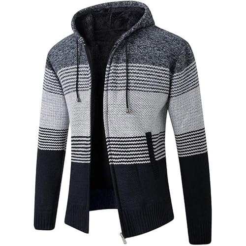 Lay U HOME Gestrickte Jacke Herren Herbst und Winter Plus samt Verdickung Oberbekleidung Pullover Herbst Kleidung Oberbekleidung Herren Strickjacke von Lay U HOME