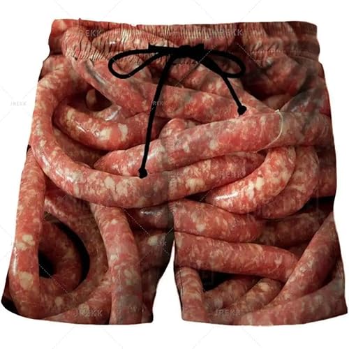 Lay U HOME Grafik Strand Shorts Für Männer 3D Gedruckte Boardshorts-Frauen-Fleisch-Kurze Hosen von Lay U HOME