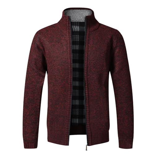 Lay U HOME Herbst Winter Warme Strickjacke Männer Pullover Full Zip Jacken Slim Fit Gestrickte Pullover Mantel von Lay U HOME