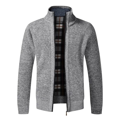 Lay U HOME Herbst Winter Warme Strickjacke Männer Pullover Full Zip Jacken Slim Fit Gestrickte Pullover Mantel von Lay U HOME