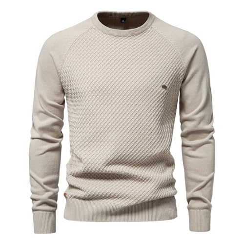 Lay U HOME Herbst und Winter Baumwolle Herren Pullover Herren Pullover Pullover solid Color Raglan Sleeve Strickwaren von Lay U HOME