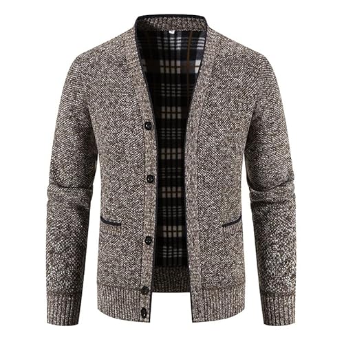 Lay U HOME Herbst-und Winter-Breasted Strickjacke Pullover lose Casual samt Dicke äußere Pullover Männer V-Ausschnitt Jacke von Lay U HOME