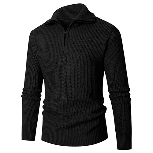 Lay U HOME Herbst und Winter Herren Pullover Strickwaren Slim-fit Bodenbildung Shirts Revers halb-Kette Strick solide Farbe Tops von Lay U HOME