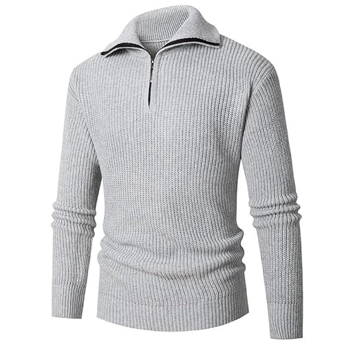 Lay U HOME Herbst und Winter Herren Pullover Strickwaren Slim-fit Bodenbildung Shirts Revers halb-Kette Strick solide Farbe Tops von Lay U HOME