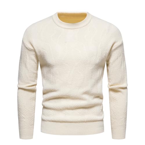 Lay U HOME Herbst und Winter Herren Pullover solid Color Slim Rundhals Strickwaren Pullover Männer Bodenbildung Shirt von Lay U HOME