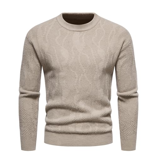 Lay U HOME Herbst und Winter Herren Pullover solid Color Slim Rundhals Strickwaren Pullover Männer Bodenbildung Shirt von Lay U HOME