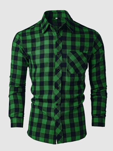 Lay U HOME Herbst und Winter Männer Herbst und Winter Plaid Männer Slim Casual Shirt Männer Lange-ärmeln Jacke Strickjacke von Lay U HOME