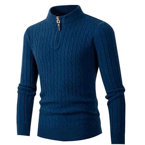 Lay U HOME Herbst und Winter Männer Lange-ärmeln Stricken Pullover Twist halbe-hohe Kragen Zipper Männer Pullover Bodenbildung Shirt von Lay U HOME