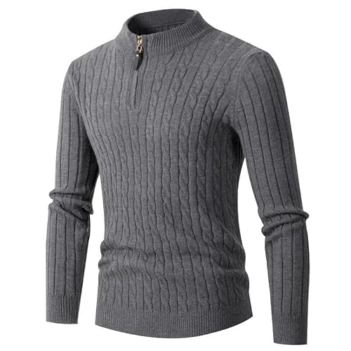 Lay U HOME Herbst und Winter Männer Lange-ärmeln Stricken Pullover Twist halbe-hohe Kragen Zipper Männer Pullover Bodenbildung Shirt von Lay U HOME