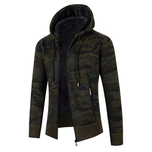 Lay U HOME Herbst und Winter Männer Plus samt Stricken Pullover Camouflage gedruckt mit Kapuze Pullover Herren top Jacke von Lay U HOME