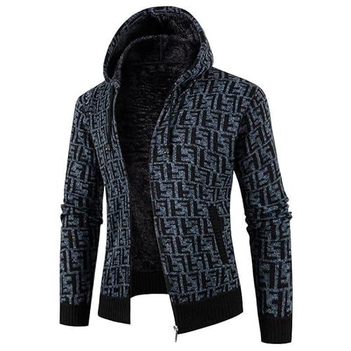 Lay U HOME Herbst und Winter Männer Pullover Plus Velvet verdickt Jacke gestreiften gedruckt Casual Männer Strickwaren von Lay U HOME