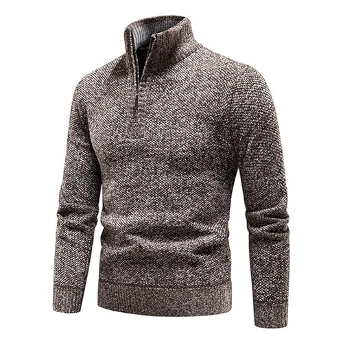 Lay U HOME Herbst und Winter Männer Strickwaren Pullover samt dicken Stehkragen halber Reißverschluss Pullover Jacke Männer von Lay U HOME