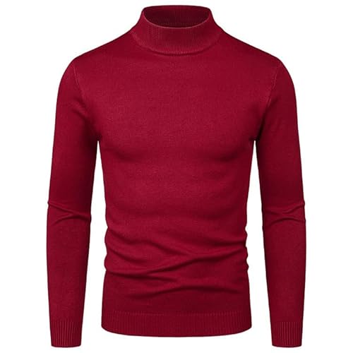 Lay U HOME Herbst und Winter Männer Volltonfarbe Strickwaren Slim-fit halb-hohe Kragen one-Größe Lange-ärmeln Pullover Bodenbildung Shirt von Lay U HOME