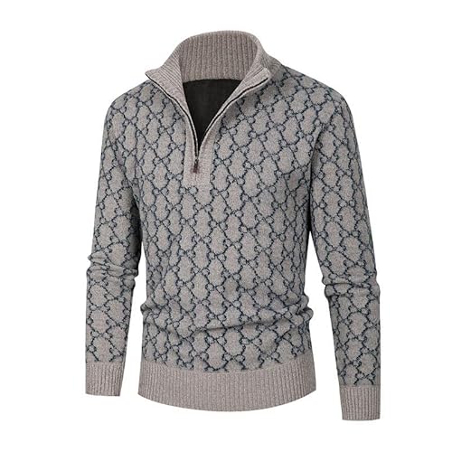 Lay U HOME Herbst und Winter Männer gestrickte halb-hohe Kragen Zipper Jacquard Pullover Mode Jacke von Lay U HOME