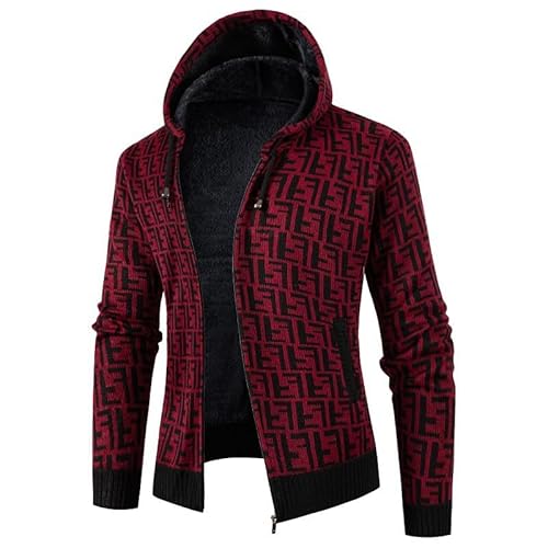 Lay U HOME Herbst und Winter Plus samt Verdickung Casual mit Kapuze Strickjacke Winter Zipper Strickjacke Lange-ärmeln lose Jugend Pullover von Lay U HOME