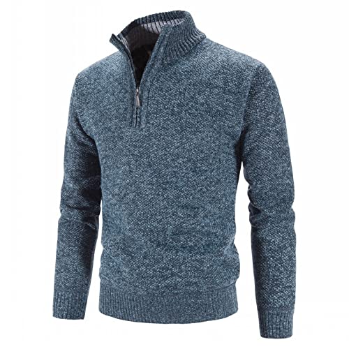 Lay U HOME Herbst und Winter Plus samt dicken Pullover Männer Stand-up Kragen Pullover Männer gestrickten Pullover solid Color Half-Kette Pullover Oberbekleidung von Lay U HOME