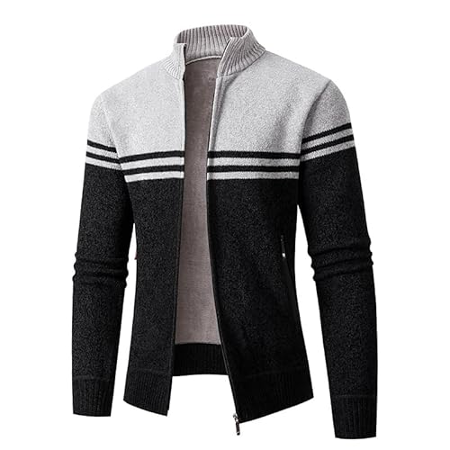 Lay U HOME Herbst und Winter Plus samt verdickt Plus Größe Männer Pullover Stehen Kragen Strickjacke Shirt Slim Jacke Männer von Lay U HOME