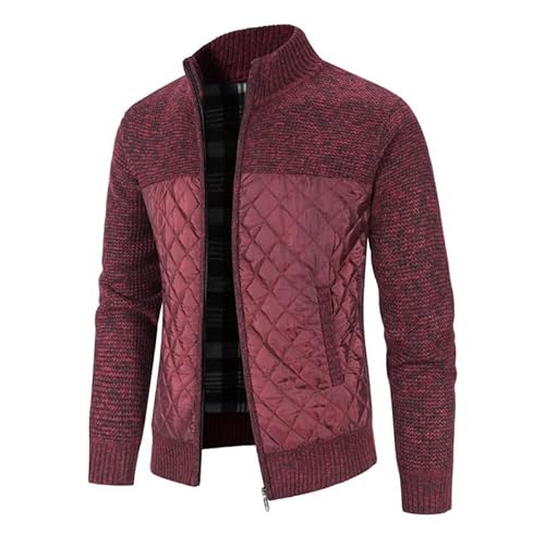 Lay U HOME Herbst und Winter Plus samt verdickte Herren Pullover Jacke Plus Größe Jacke Stand-up Kragen Farbverlauf Strickjacke von Lay U HOME