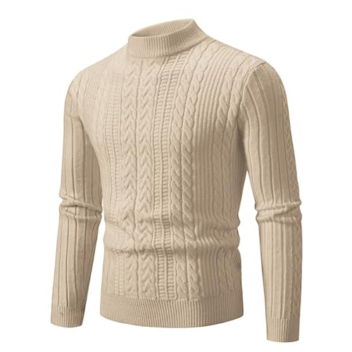 Lay U HOME Herbst und Winter Pullover Männer Pullover halb-hohe Kragen Lange-ärmeln Tops elastischen Slim-fit Herren Pullover Strickwaren Bodenbildung Shirts von Lay U HOME