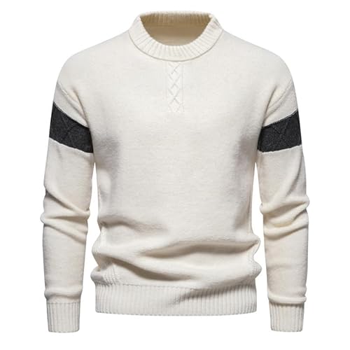 Lay U HOME Herbst und Winter Pullover Männer Retro Farbe passenden Rundhals Strickwaren für Männer Bodenbildung Shirt von Lay U HOME