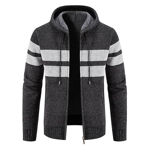 Lay U HOME Herbst und Winter mit Kapuze Jacke Männer Plus samt Verdickung Jacke Männer Stricken Pullover Sweater top für die Oberbekleidung von Lay U HOME