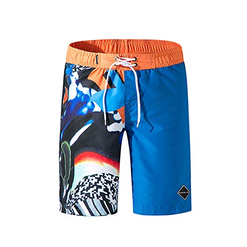 Lay U HOME Herren Beach Pants fünf-Punkt Hosen Mode drucken Color Matching Nähen Surf Hosen Männer Casual Shorts von Lay U HOME